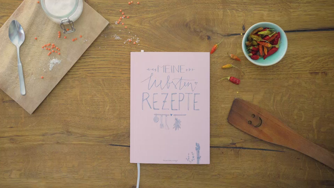 Rezeptbuch A5 zum Selberschreiben - Meine liebsten Rezepte | DIY Kochbuch, Backbuch, Geschenkidee | Design in Blau Rosa, FSC Papier, Softcover