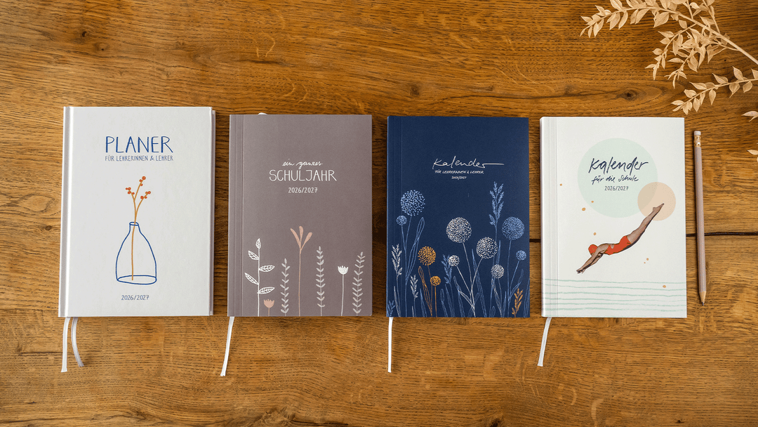 Lehrerkalender 2026 2027 | A5 Lehrerplaner | 2 Seiten pro Woche | Hardcover oder Softcover, klimaneutral