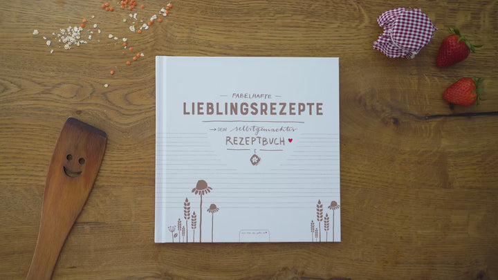 Rezeptbuch zum Selberschreiben | Blanko Kochbuch für 80 fabelhafte Lieblingsrezepte | Vintage Design in Weiß Grau Beige | Premium Hardcover, 21x21 cm