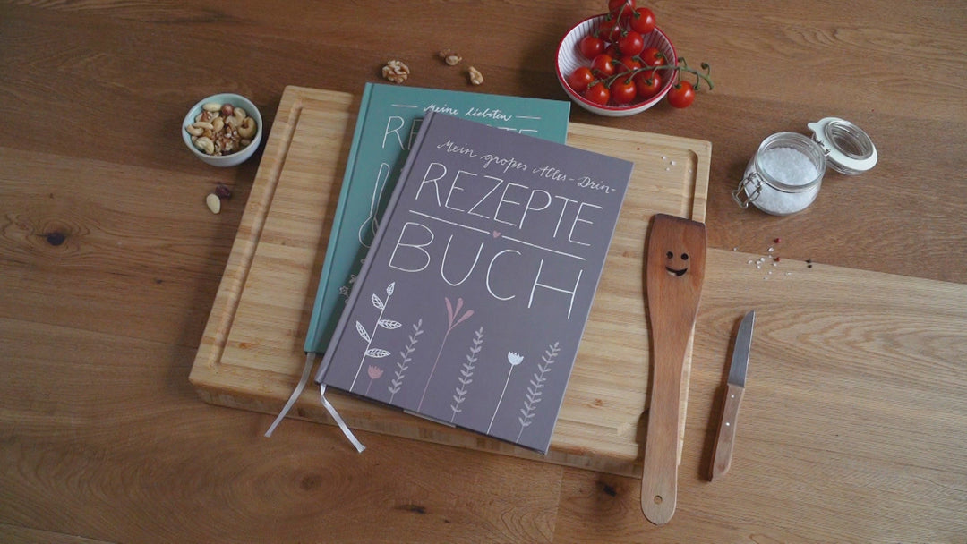 Rezeptbuch zum selbst gestalten, Vintage Design in Mint Weiß Rosa