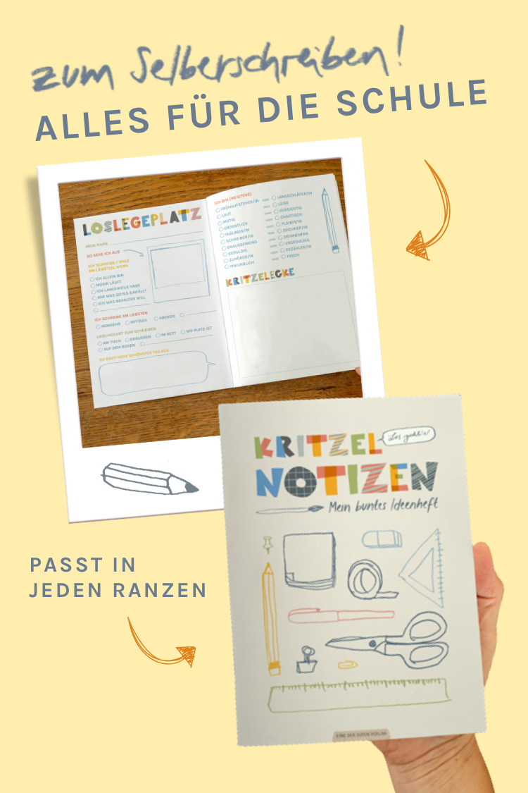 Notizheft A5 fuer die Schule, zum Schulanfang Kritzelnotizen fuer Kinder