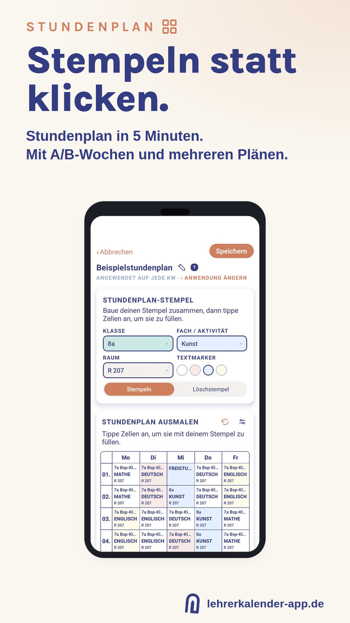 Lehrerkalender App – für Android & Apple