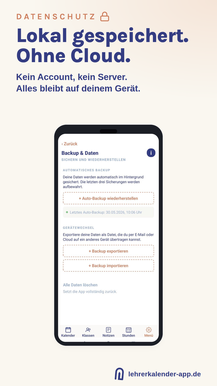 Lehrerkalender App – für Android & Apple