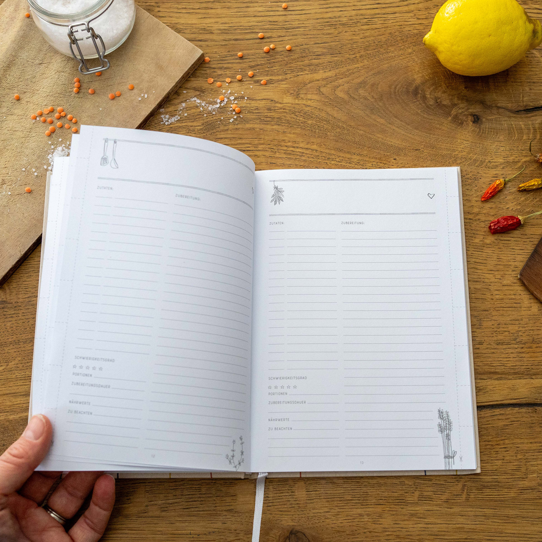 Rezeptbuch für eigene Koch- und Backideen