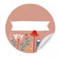 Preview: 24 freitext Etiketten zum selbst beschriften, Rosa Weiß mit Blumen