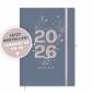 Preview: Kalender 2026 blau rosa mit Hilfestellungen für mehr Achtsamkeit