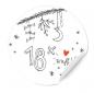 Mobile Preview: Hunde Adventkalenderzahlen Countdown, Schwarz Weiß Handlettering Design