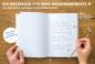 Preview: Hochzeitsgästebuch A4, Creme mit bunten Blumen im Handlettering Design, Hardcover Gästebuch