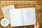 Preview: Gästebuch Beige, Hardcover Hochzeitsgästebuch mit blanko Seiten, Handlettering Blumen Design