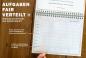 Preview: Familienkalender A5 quer | frei datierbarer Familienplaner ohne Jahr mit 5 Spalten | undatierter Tischkalender für Familien | FSC Papier