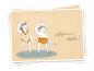 Preview: Recycling Karte mit Illustration gegen Stress im Retro Look