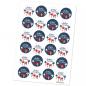Preview: 24 gemischte Blumen Ostersticker Frohe Ostern im Vintage Design, Blau Weiß Rot