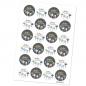 Preview: 24 gemischte Blumen Ostersticker Frohe Ostern im Vintage Design, Grau Weiß