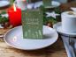 Preview: Weihnachtliche Tischkarten Grün Rot Weiß, mini Klappkarten zum beschriften deiner Festtafel an Weihnachten