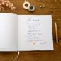 Preview: Hochzeitsgästebuch Hardcover mit blanko Seiten, zeitlos stilvolles Kalligrafie Design