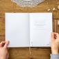 Preview: Hochzeitsgästebuch Hardcover mit blanko Seiten, Vintage Handlettering Design
