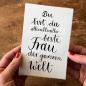 Preview: Design Dankeskarte mit Spruch für die beste Frau der Welt