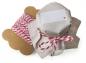 Preview: Marmeladendeckchen Creme Beige für Hochzeit Gastgeschenke - zeitlos schönes Leinen Design