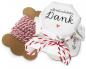 Preview: Marmeladendeckchen für Dankeschön Gastgeschenke - Schwarz Weiß im retro Design mit Blumen