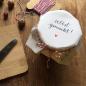 Preview: Marmeladendeckchen Weiß im Kalligrafie Design als Gastgeschenk oder Weihnachtsgeschenk