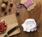 Preview: Marmeladendeckchen klein für Dankeschön Gastgeschenke im Herzchen Design, Weiß Rot