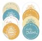 Preview: Ostersticker Mix Frohe Ostern und Ostereier im hellen Farbmix