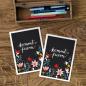 Preview: kommt feiern Einladungskarte im floralen folklore Design, schwarz, bunt