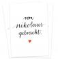 Mobile Preview: Nikolaus Postkarten im Kalligrafie Handlettering Design, Schwarz Weiß