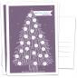 Mobile Preview: Adventkalender Postkarten im Weihnachtsbaum Design, Lila Weiß