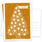Preview: Adventkalender Postkarten im Weihnachtsbaum Design, Kupfer Weiß