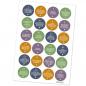 Mobile Preview: Adventskalenderzahlen Sticker mit Aufgaben zum Adventskalender Basteln für Erwachsene, lila beige grün gelb