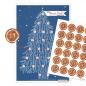 Preview: weihnachten, adventskalender, advent, weihnachtsdeko, adventszahlen, adventssticker, weihnachtssticker, aufkleber, etiketten, weihnachtsbaum, tannenbaum, christbaumschmuck, schmücken, wanddeko, bütte, A3, poster, plakat, schmück, stück, blau, weiß, kupfer
