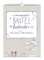 Preview: Bastelkalender ohne Jahr A4, Dauerkalender mit Blumen, Beige Weiß Blau Rot