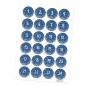 Preview: Adventskalenderzaheln Sticker in Blau Rot Weiß mit Sternen & Zweigen