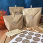 Mobile Preview: Geschenktüten-Set zum Geschenke schön verpacken mit Geschenkaufkleber in Schoko Petrol