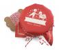 Preview: Marmeladendeckchen für selbstgemachte Leckereien in Rot Weiß im retro Leinen Design