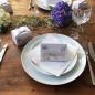 Preview: Weiße Tischkarten mit Blumen in Vintage DIY Optik als Tischdeko für deine Party