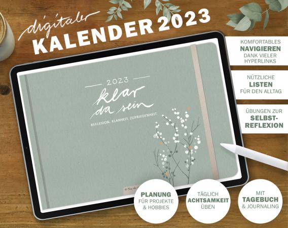 Terminkalender digital 2023, Planungshelfer fürs Tablet zur Tagesplanung und Jahresplanung