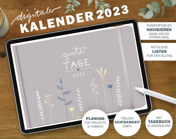 Terminkalender digital 2023, Planungshelfer fürs Tablet zur Tagesplanung und Jahresplanung