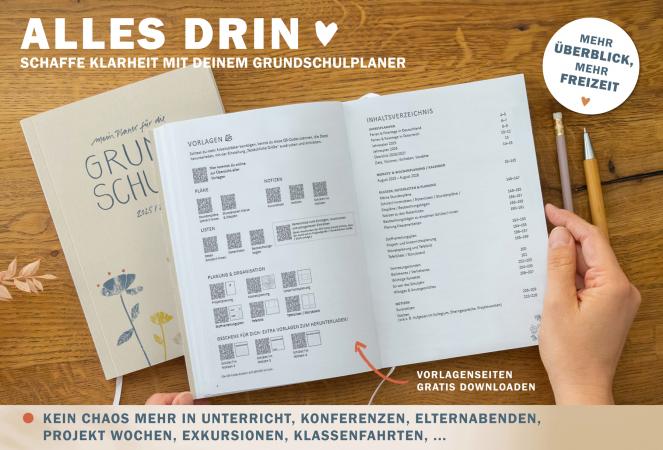 Terminkalender 2025 2026 für Lehrerinnen & Lehrer für die Unterrichtsplanung in der Grundschule