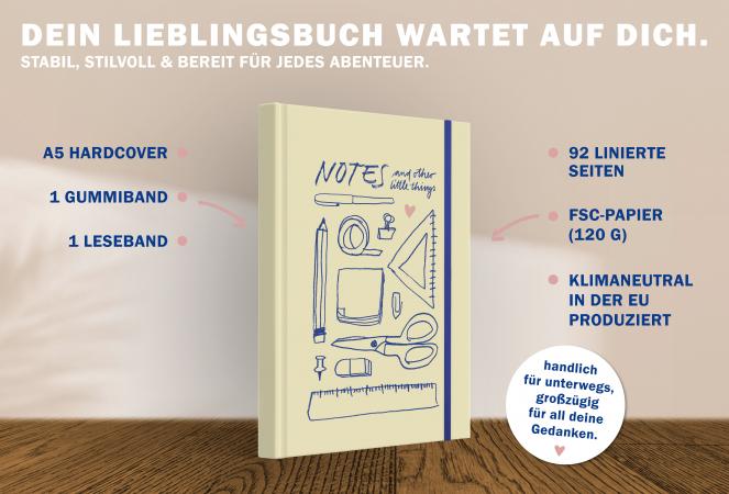 Klassisches Tagebuch liniert für Mädchen, Teenager und Erwachsene im modernen Design