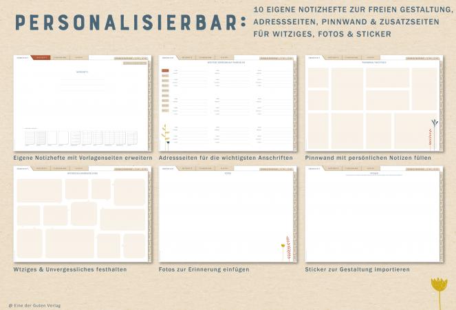 Digitaler Lehrerkalender für Schuljahr 2023 2024 zum Download, individuell gestaltbar, mit Stundenplan, Klassenlisten, Kontaktlisten, Klassenarbeiten Planung, Vertretungsstunden, u.v.m.