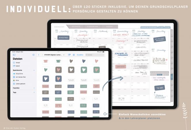 Download Lehrerkalender für Schuljahr 2023 2024 mit Sticker, individuell gestaltbar, mit Stundenplan, Klassenlisten, u.v.m.