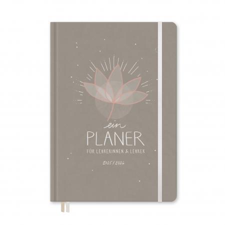 Lehrerkalender 2025 2026 beige mit Planungshelfer für Unterrichtsvorbereitung und Schuljahr Planung