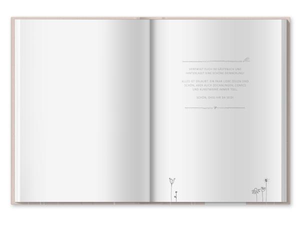 Hochzeitsgästebuch Hardcover mit blanko Seiten, Vintage Handlettering Design