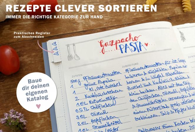 Individuelles Kochbuch zum selbst ausfüllen
