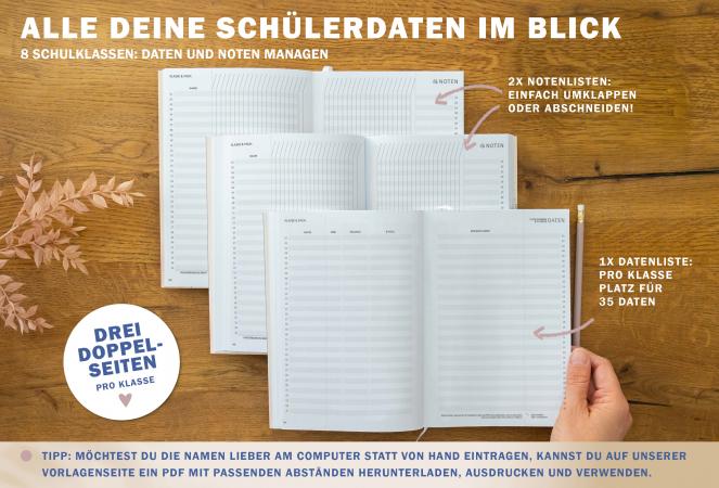 Terminkalender 2025 2026 mit Leseband für Lehrerinnen & Lehrer für die Unterrichtsplanung