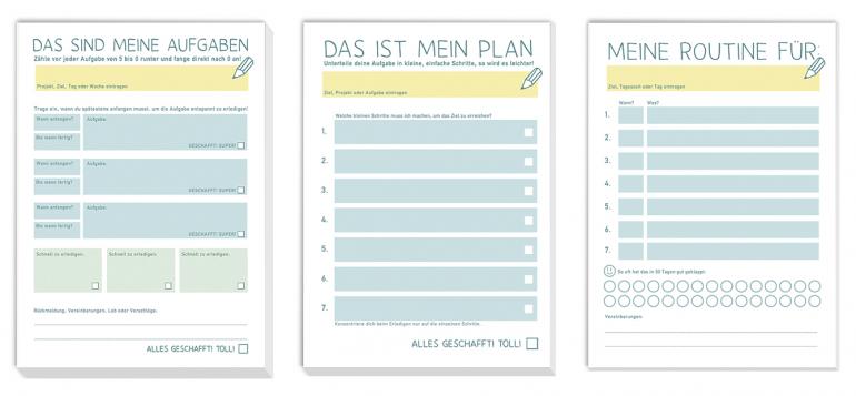 abreißblock set haushaltsplan notizblock