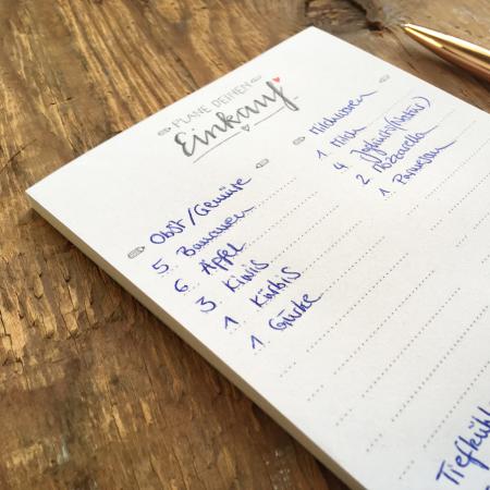 Einkaufslisten Notizblock zum Abreißen aus 50 Blatt Recyclingpapier