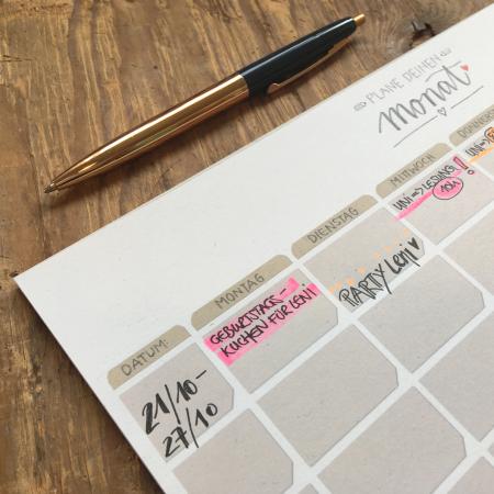 monatsplan abreißblock putzplan stundenplan